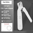 2 In 1 Pet Nail Clippers With Led Light Multifunction Trimmer