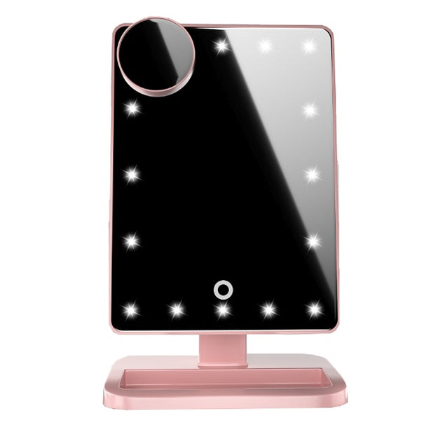 Touch Screen Makeup Mirror With 20 LED Light with Bluetooth Music