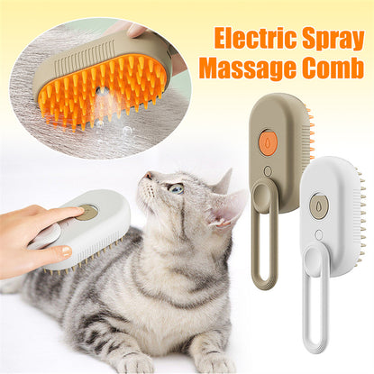Steam Brush 3 In 1 Electric Spray Cat Hair Massage Removal Combs
