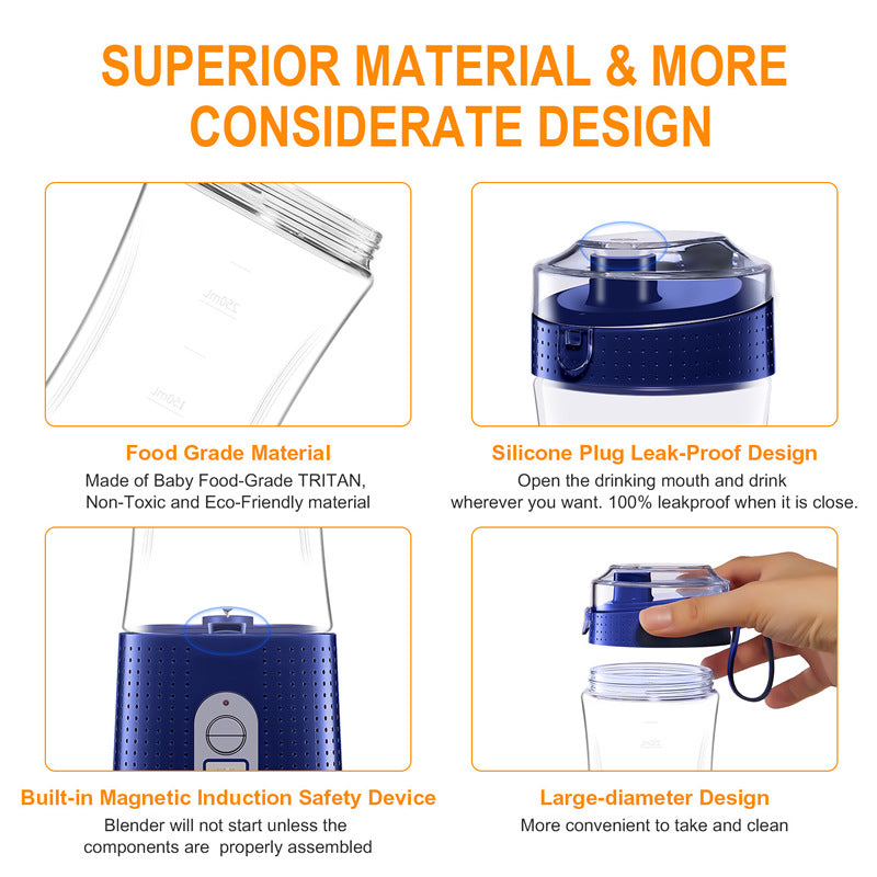 Portable Blender For Shakes And Smoothies Travel Fruit Juicer