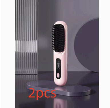 2 In 1 Straight Hair Comb Wireless Hair Straightener