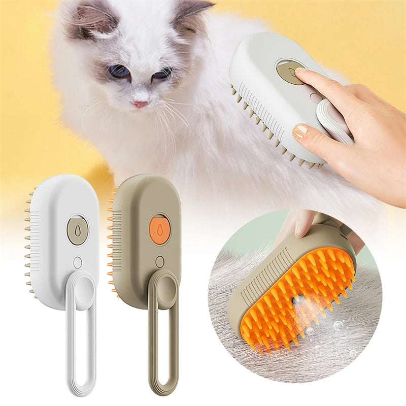 Kattenstoomborstel, hondenstoomborstel, 3-in-1 elektrische sprayborstel voor kattenhaar, massageborstel, kam voor huisdierverzorging, kammen voor het verwijderen van haar, huisdierproducten