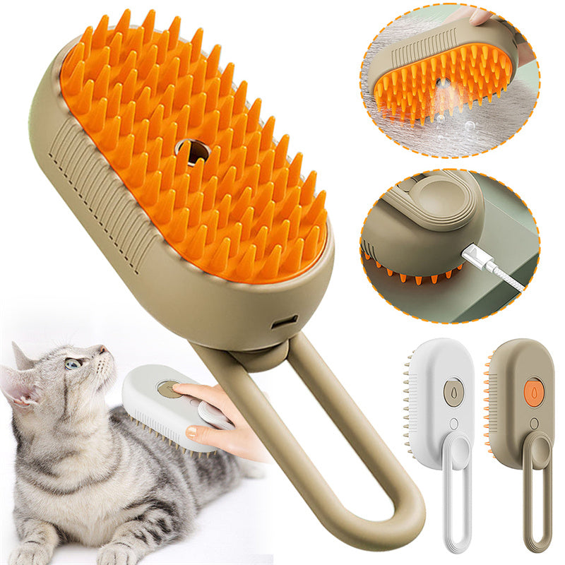 Kattenstoomborstel, hondenstoomborstel, 3-in-1 elektrische sprayborstel voor kattenhaar, massageborstel, kam voor huisdierverzorging, kammen voor het verwijderen van haar, huisdierproducten